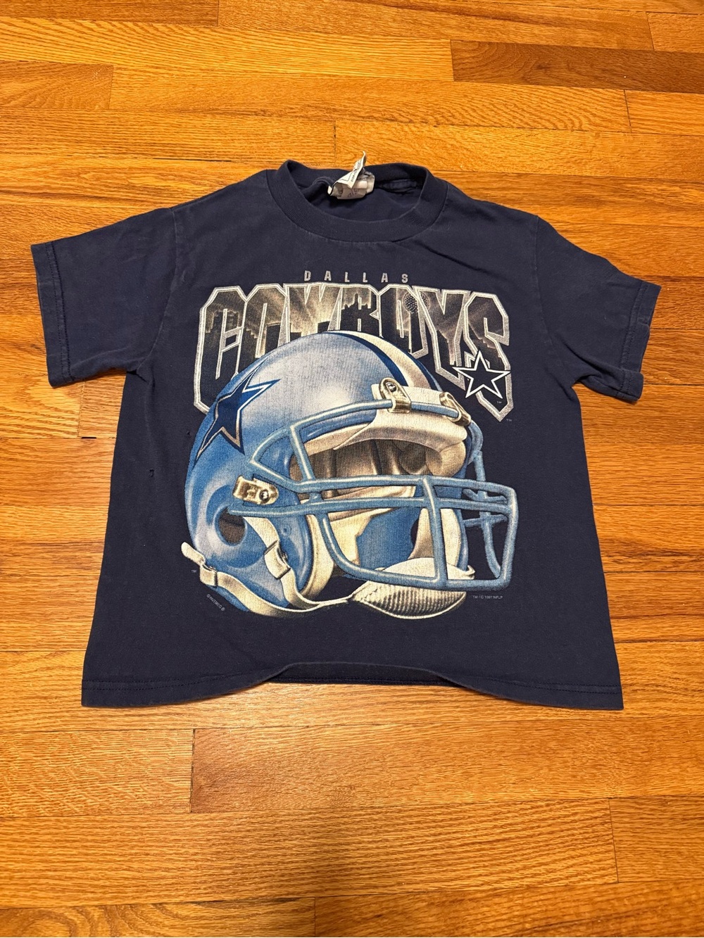 Vintage 90s Dallas Cowboys T-shirt, Nutmeg Mills Kids Youth Small Football 1997